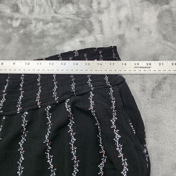 Three Dots Pants Womens XL Black Printed Floral Smocked Waist Wide Leg Flowy - Picture 7 of 11